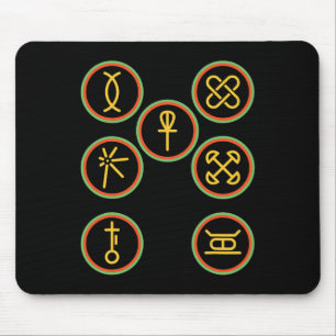 Happy Kwanzaa Kinara-Sieben-Abzeichen Grundsätze d Mousepad