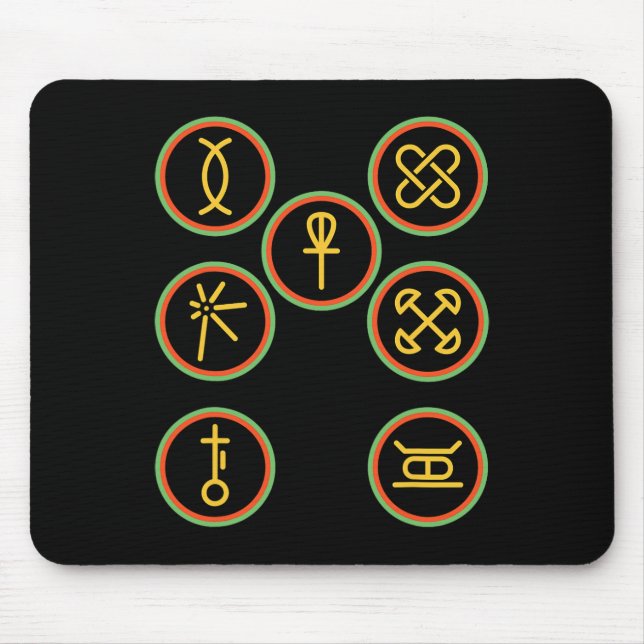 Happy Kwanzaa Kinara-Sieben-Abzeichen Grundsätze d Mousepad (Vorne)
