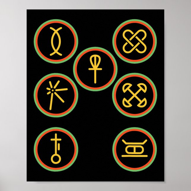Happy Kwanzaa Kinara-Sieben-Abzeichen Grundsätze d Poster (Vorne)