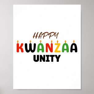 Happy Kwanzaa Kinara-Sieben Prinzipien von Kwanzaa Poster
