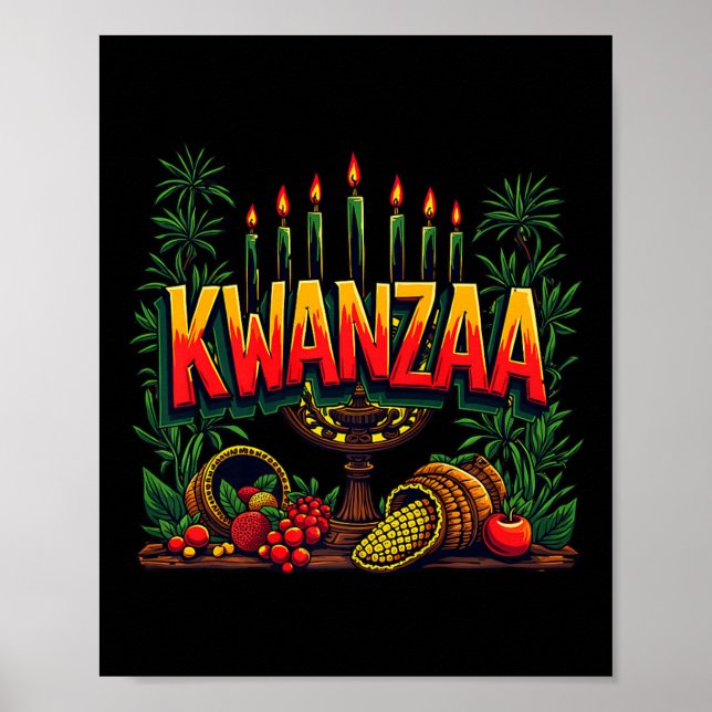 Happy Kwanzaa Mens Weihnachten Afro-Amerikanisches Poster (Vorne)