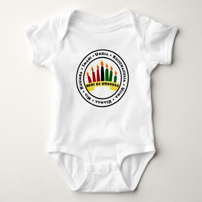 Happy Kwanzaa mit 7 Prinzipien Baby Strampler (Vorderseite)