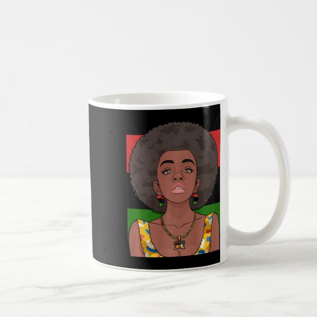 Happy Kwanzaa Pan African Flag Black Woman Seven P Kaffeetasse (Rechts)