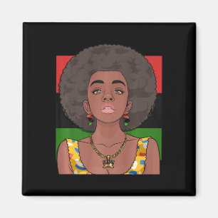 Happy Kwanzaa Pan African Flag Black Woman Seven P Magnet