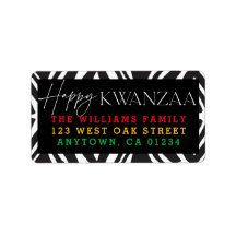 Happy Kwanzaa Pattern | Rücksendeadresse