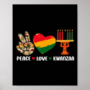 Happy Kwanzaa Peace Liebe Kwanzaa Afroamerikaner Poster