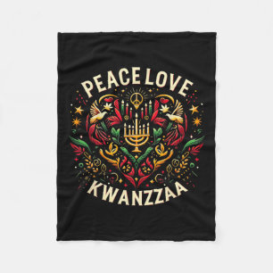 Happy Kwanzaa Peace with Liebe Kwanzaa African Ame Fleecedecke