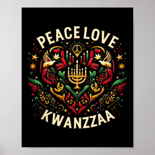Happy Kwanzaa Peace with Liebe Kwanzaa African Ame Poster