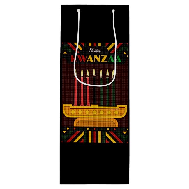 Happy Kwanzaa PopArt Geschenktüte Für Weinflaschen (Vorderseite)