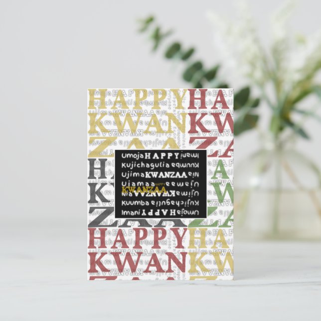 Happy Kwanzaa Postkarte (Stehend Vorderseite)