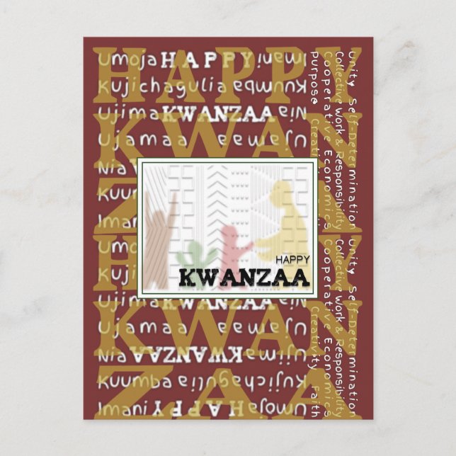 Happy Kwanzaa Postkarte (Vorderseite)