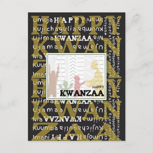 Happy Kwanzaa Postkarte (Vorderseite)