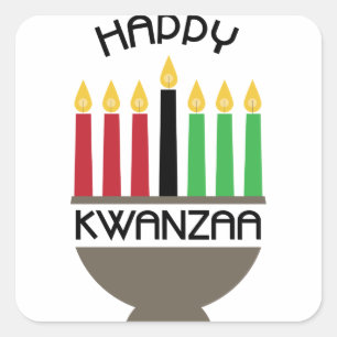 Happy Kwanzaa Quadratischer Aufkleber