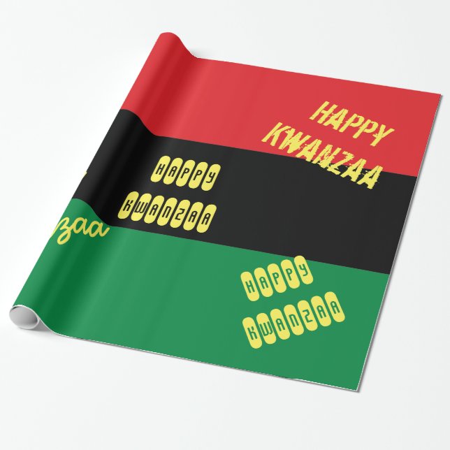 Happy Kwanzaa RBG UNIA Afro-American Flag Geschenkpapier (Ungerollt)