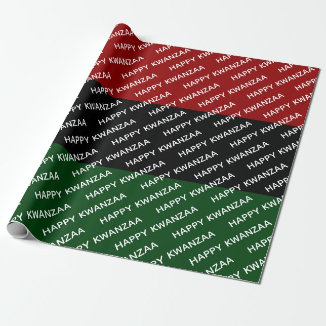 Happy Kwanzaa Red Black Green Pan Afrika Geschenkpapier (Ungerollt)
