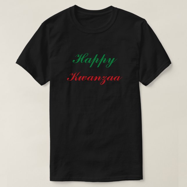 Happy Kwanzaa Red Green Black Custom T-Shirt (Design vorne)