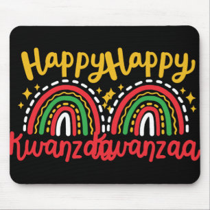 Happy Kwanzaa Retro Groovy Rainbow African America Mousepad