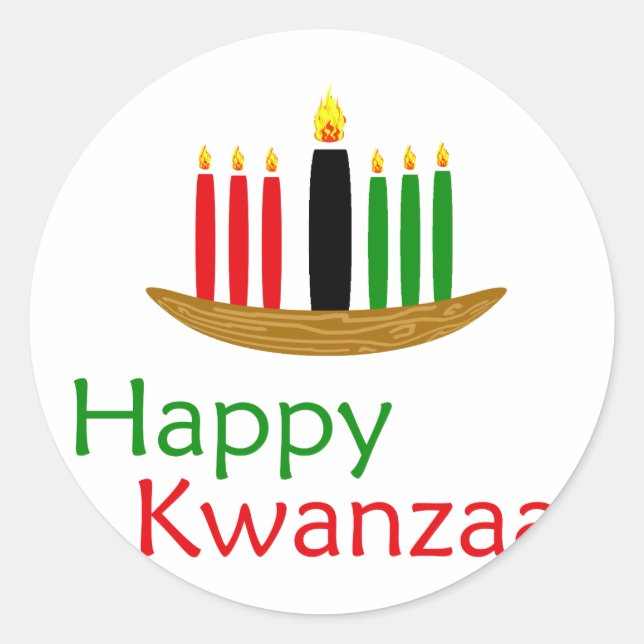 Happy Kwanzaa Runder Aufkleber (Vorderseite)
