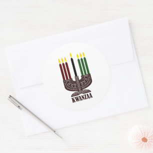 Happy Kwanzaa Runder Aufkleber