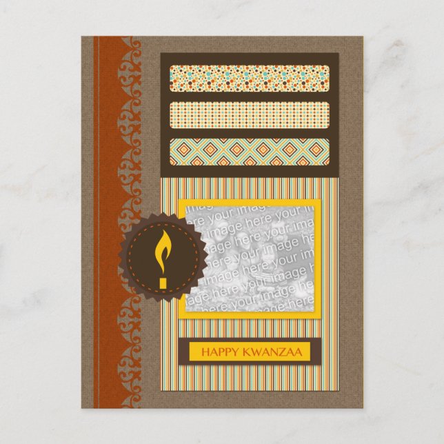Happy Kwanzaa (Scrapbook) Postkarte (Vorderseite)