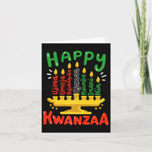 Happy Kwanzaa Seven Principles Kinara Candles Men Karte
