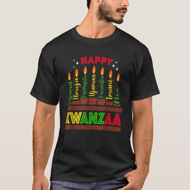Happy Kwanzaa Seven Principles Of Kwanzaa Men Wome T-Shirt (Vorderseite)