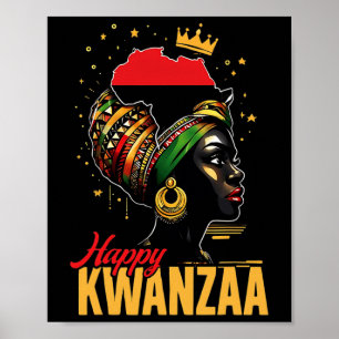 Happy Kwanzaa Sieben Prinzipien der Kwanzaa Frauen Poster