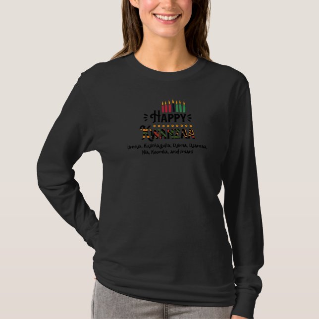 Happy Kwanzaa Sieben Prinzipien T-Shirt (Vorderseite)