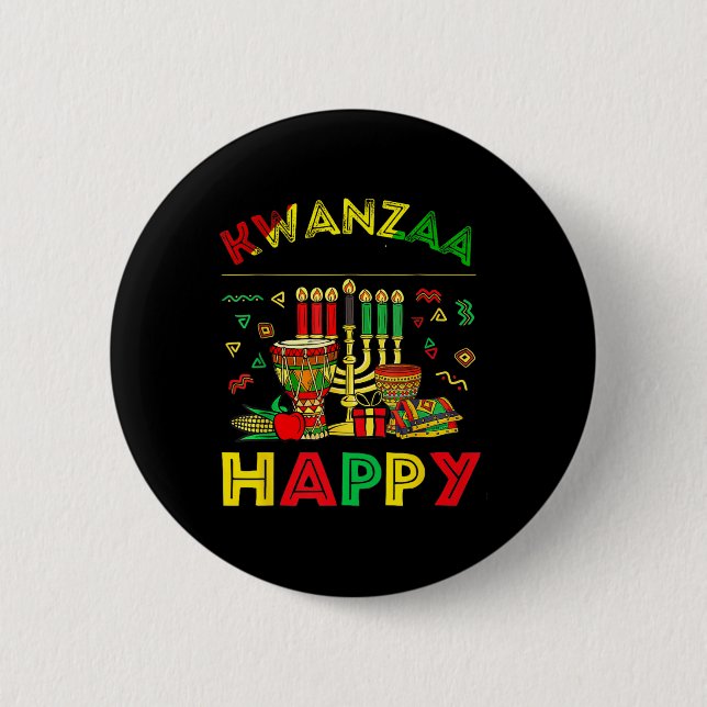 Happy Kwanzaa Sieben Prinzipien von Kwanzaa Frauen Button (Vorderseite)