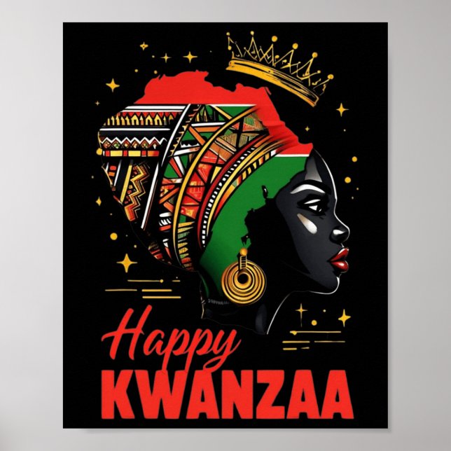 Happy Kwanzaa Sieben Prinzipien von Kwanzaa Frauen Poster (Vorne)