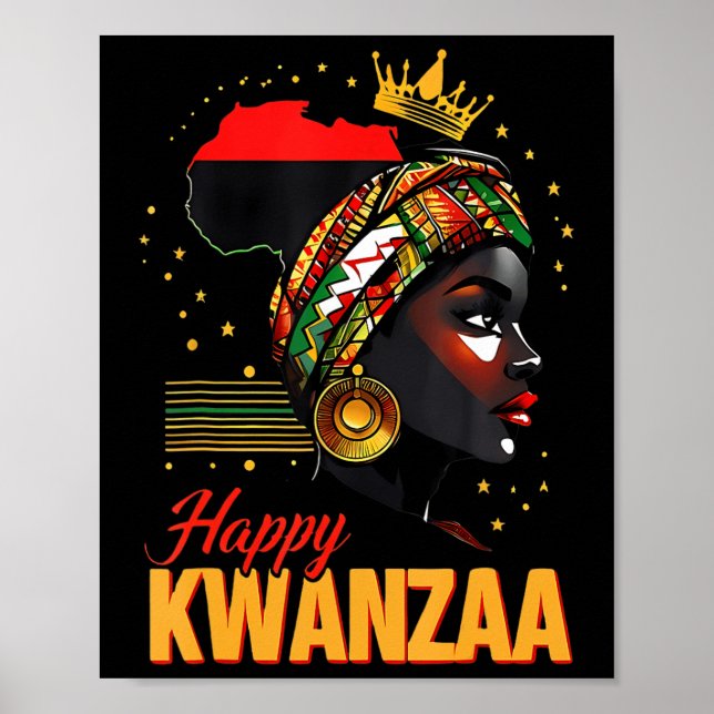 Happy Kwanzaa Sieben Prinzipien von Kwanzaa Frauen Poster (Vorne)