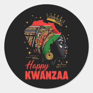 Happy Kwanzaa Sieben Prinzipien von Kwanzaa Frauen Runder Aufkleber