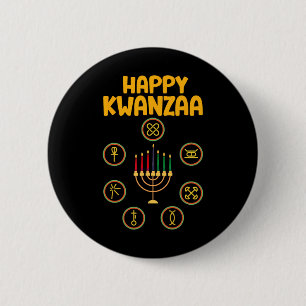 Happy Kwanzaa Sieben Prinzipien von Kwanzaa Kinara Button