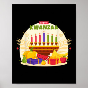 Happy Kwanzaa Sieben Prinzipien von Kwanzaa Kinara Poster
