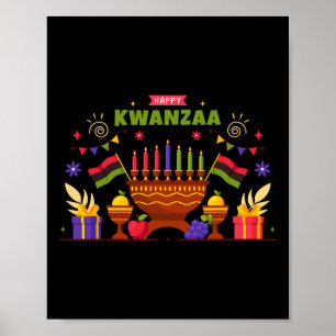 Happy Kwanzaa Sieben Prinzipien von Kwanzaa Kinara Poster