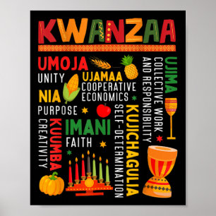 Happy Kwanzaa Sieben Prinzipien von Kwanzaa Men Wo Poster