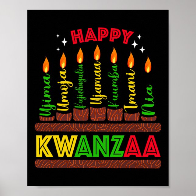 Happy Kwanzaa Sieben Prinzipien von Kwanzaa Men Wo Poster (Vorne)