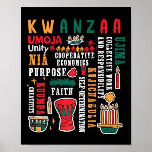 Happy Kwanzaa Sieben Prinzipien von Kwanzaa Men Wo Poster