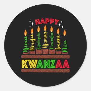 Happy Kwanzaa Sieben Prinzipien von Kwanzaa Men Wo Runder Aufkleber