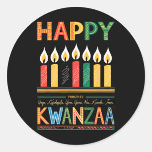 Happy Kwanzaa Sieben Prinzipien von Kwanzaa Men Wo Runder Aufkleber