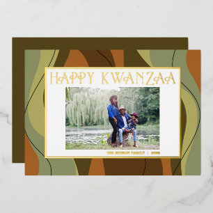 Happy Kwanzaa Single Foto Foil Holiday Card Folien Feiertagskarte