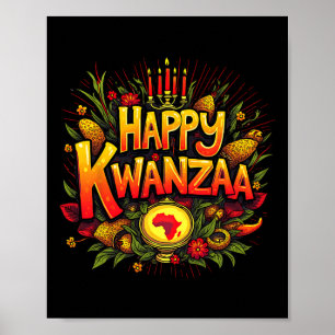 Happy Kwanzaa Weihnachten Afro-Amerikanisches Happ Poster