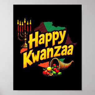 Happy Kwanzaa Weihnachten Afro-Amerikanisches Happ Poster