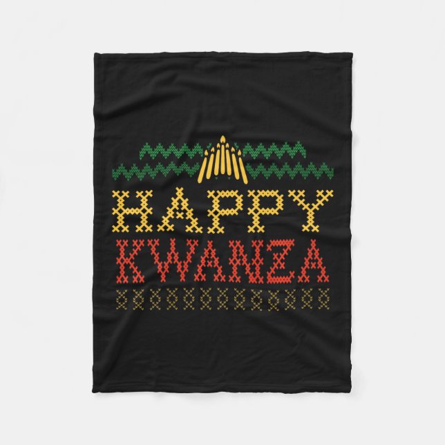 Happy Kwanzaa Weihnachten Schwarzes Erbe Urlaub Mä Fleecedecke (Vorderseite)