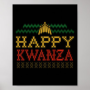 Happy Kwanzaa Weihnachten Schwarzes Erbe Urlaub Mä Poster