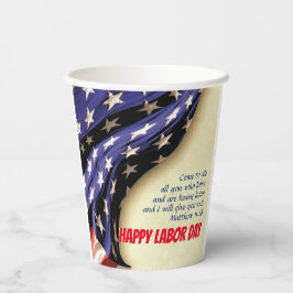 HAPPY LABOR DAY USA Flag Pappbecher