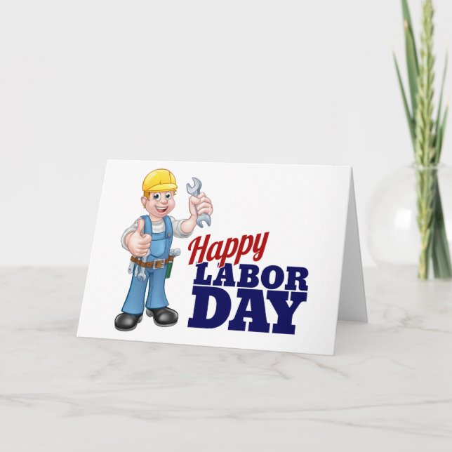 Happy Labor Day Worker Design Karte (Vorderseite)