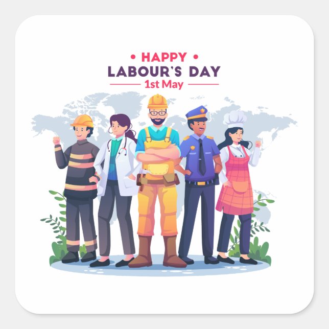 Happy Labor's Day Workforce Heroes Sticker (Vorderseite)