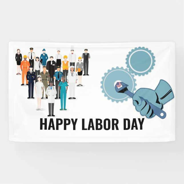 Happy Labour Day America Banner (Horizontal)