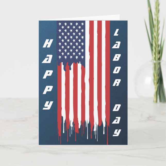 Happy Labour Day American Flag Graffiti Karte (Vorderseite)